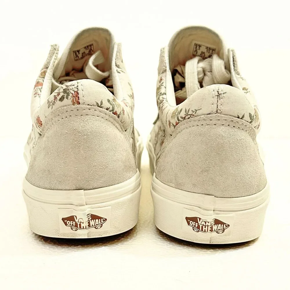 Vans Old Skool Floral Rose Cream Suede Sneakers Men 8.5 / Women 10 EU 41